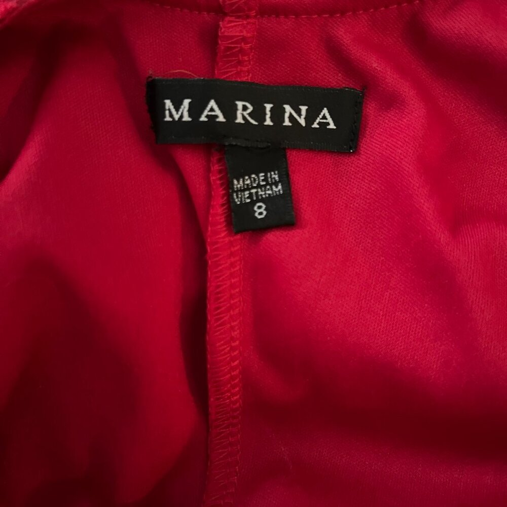 Marina Red Lace and Sequined Dress Size 8 - Picture 3 of 7